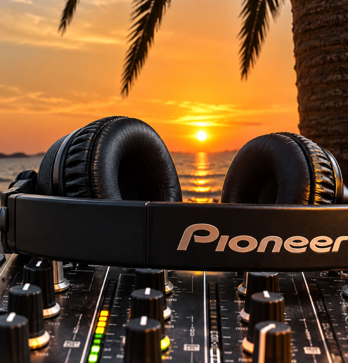 Sunset view from the Cafe Mambo radio studio overlooking San Antonio Bay Ibiza