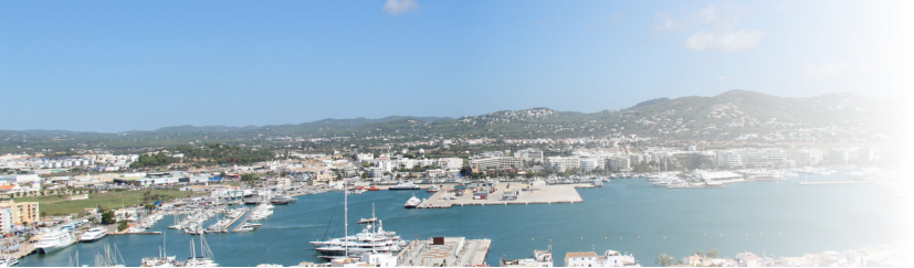 View from Dalt Vila to Marina Botafoch Ibiza Oldtown